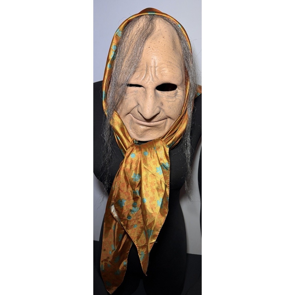 Grandma Face Mask Adult Old Woman Head Scarf Latex Halloween Zagone Studios 2007